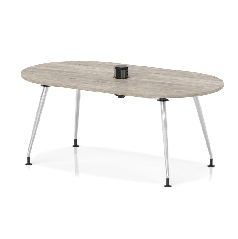 Impulse Volta Boardroom Table With Pop-up Power Module With Silver Leg Frame