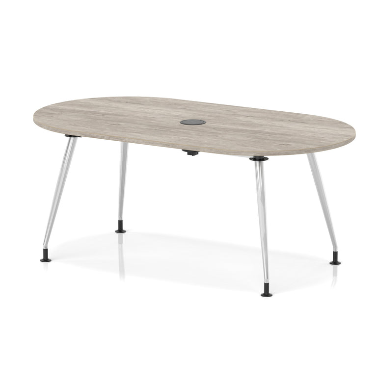 Impulse Volta Boardroom Table With Pop-up Power Module With Silver Leg Frame