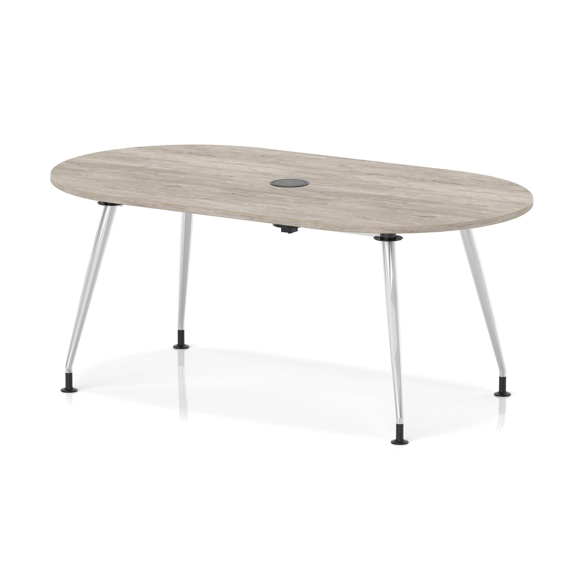 Impulse Volta Boardroom Table With Pop-up Power Module With Silver Leg Frame