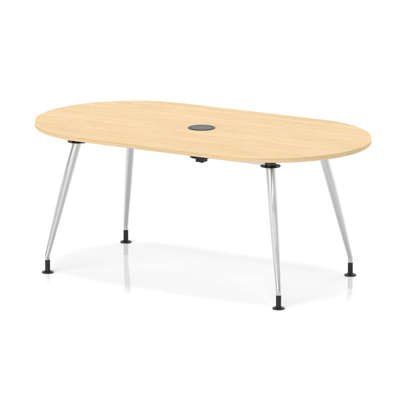 Impulse Volta Boardroom Table With Pop-up Power Module With Silver Leg Frame