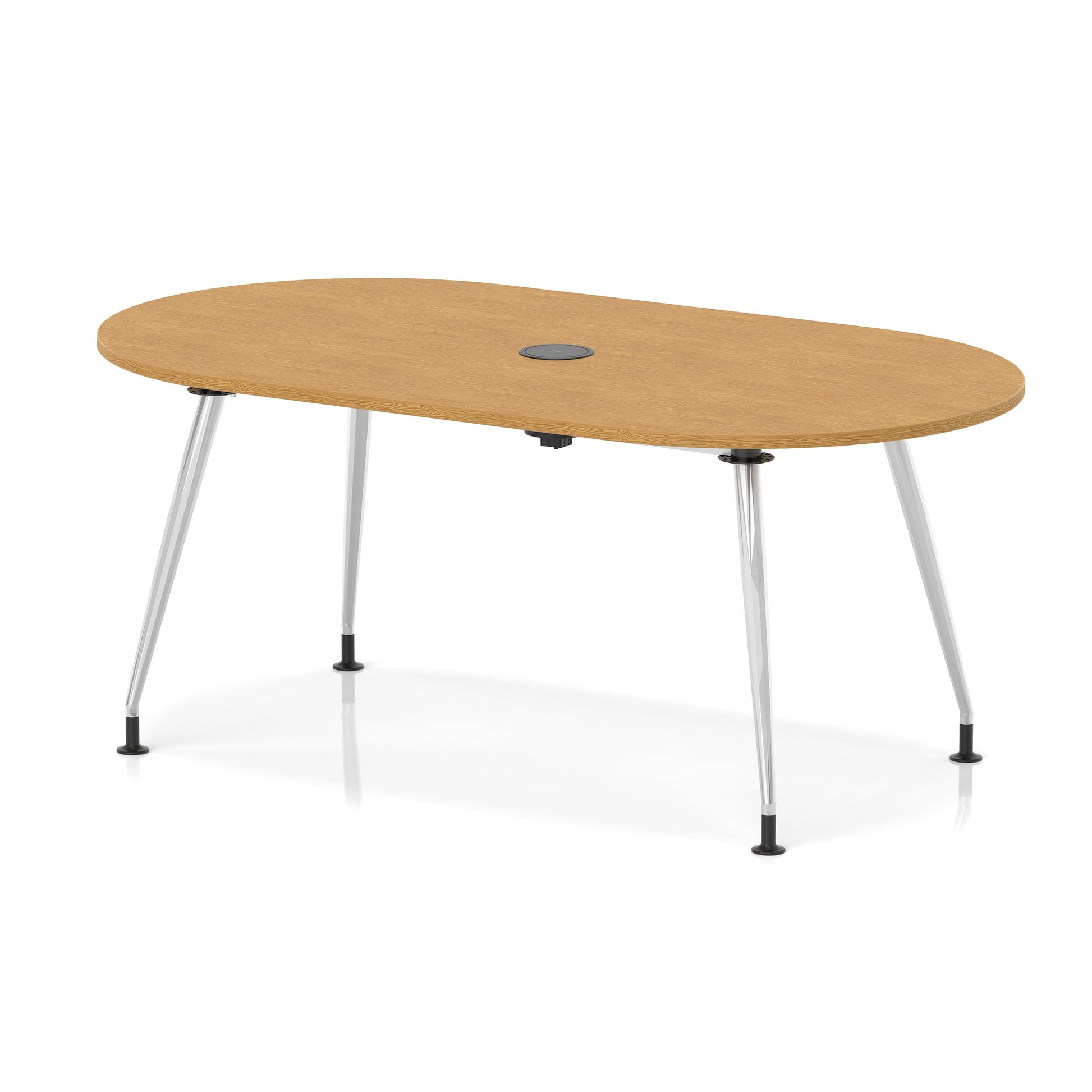 Impulse Volta Boardroom Table With Pop-up Power Module With Silver Leg Frame