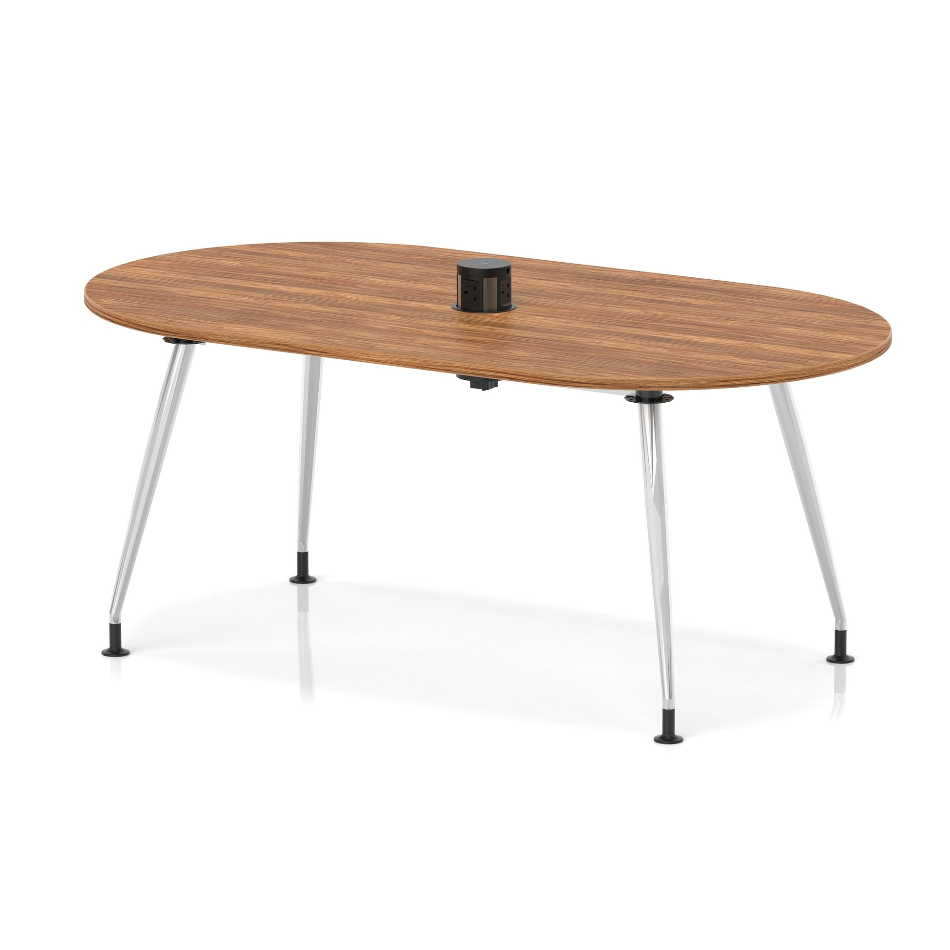 Impulse Volta Boardroom Table With Pop-up Power Module With Silver Leg Frame