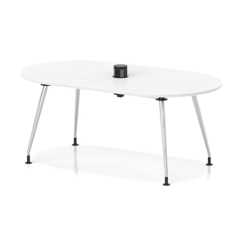 Impulse Volta Boardroom Table With Pop-up Power Module With Silver Leg Frame