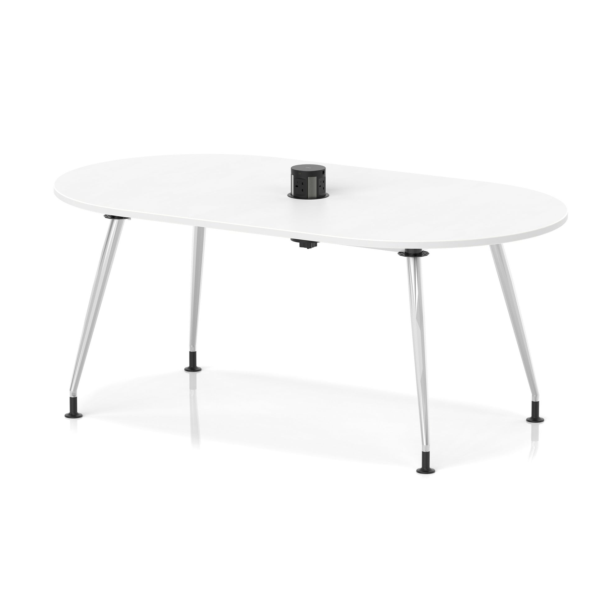 Impulse Volta Boardroom Table With Pop-up Power Module With Silver Leg Frame