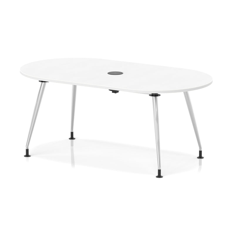 Impulse Volta Boardroom Table With Pop-up Power Module With Silver Leg Frame