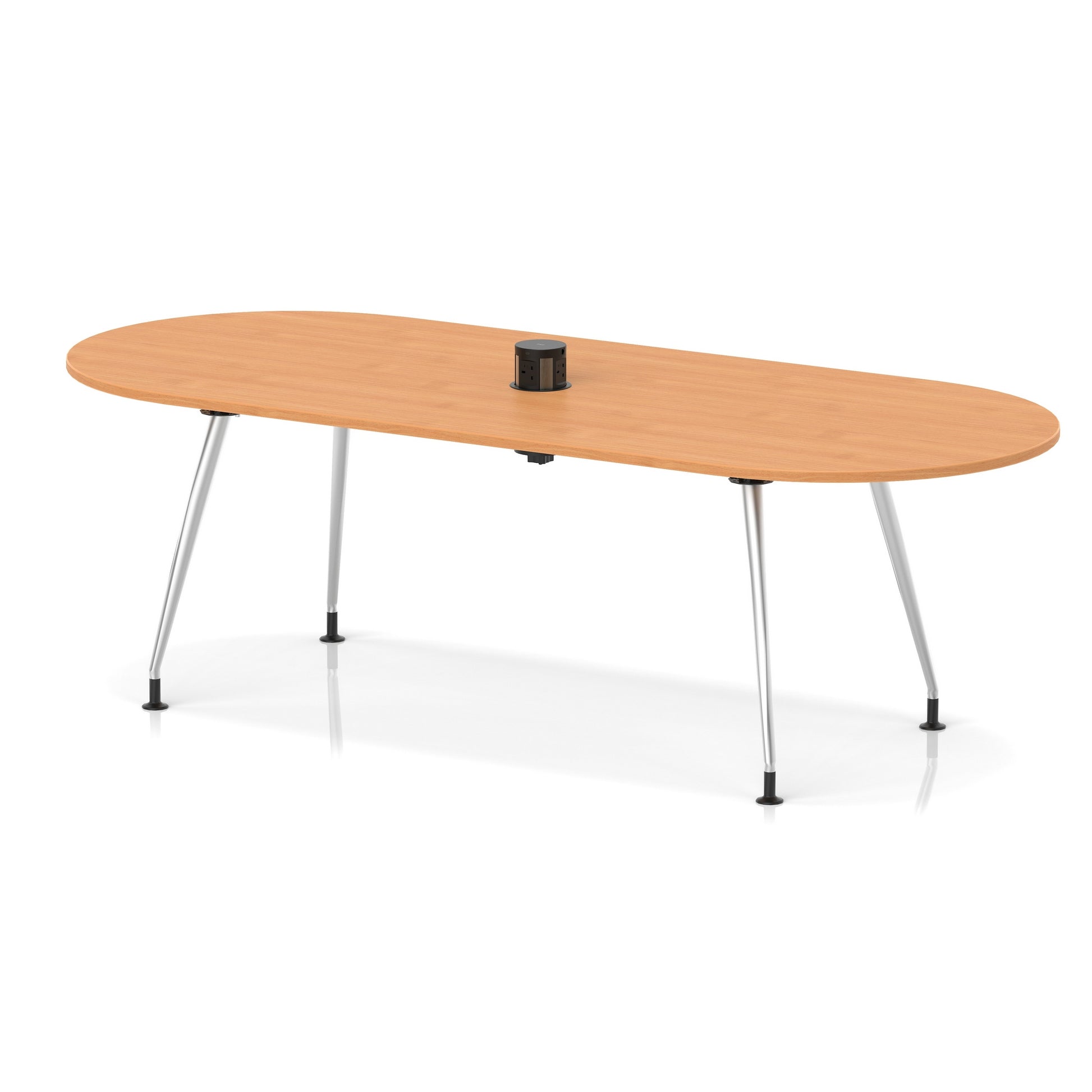 Impulse Volta Boardroom Table With Pop-up Power Module With Silver Leg Frame