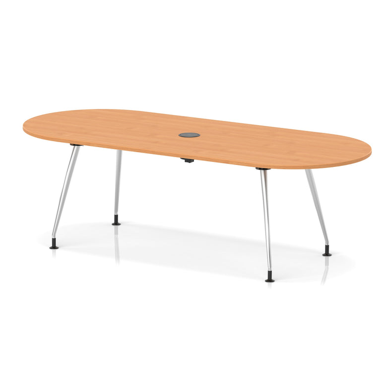 Impulse Volta Boardroom Table With Pop-up Power Module With Silver Leg Frame