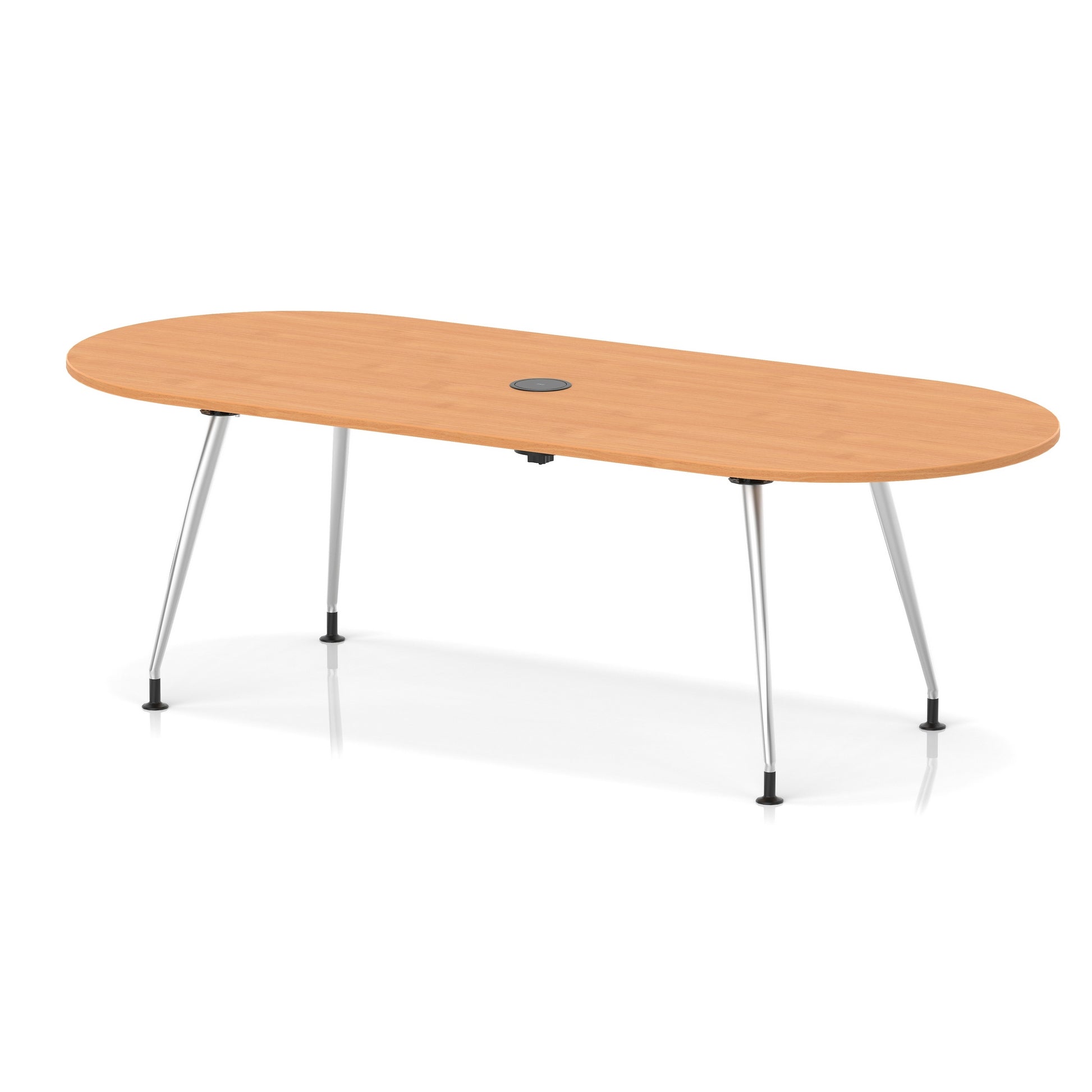 Impulse Volta Boardroom Table With Pop-up Power Module With Silver Leg Frame