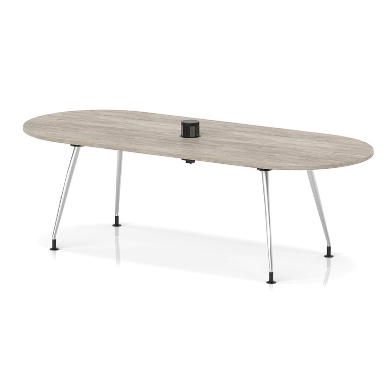 Impulse Volta Boardroom Table With Pop-up Power Module With Silver Leg Frame
