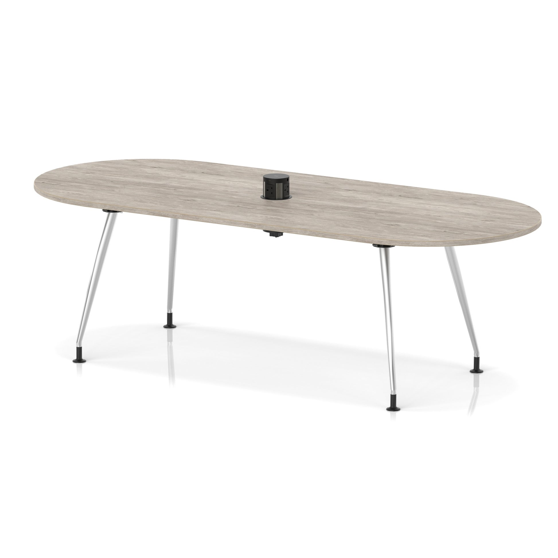Impulse Volta Boardroom Table With Pop-up Power Module With Silver Leg Frame