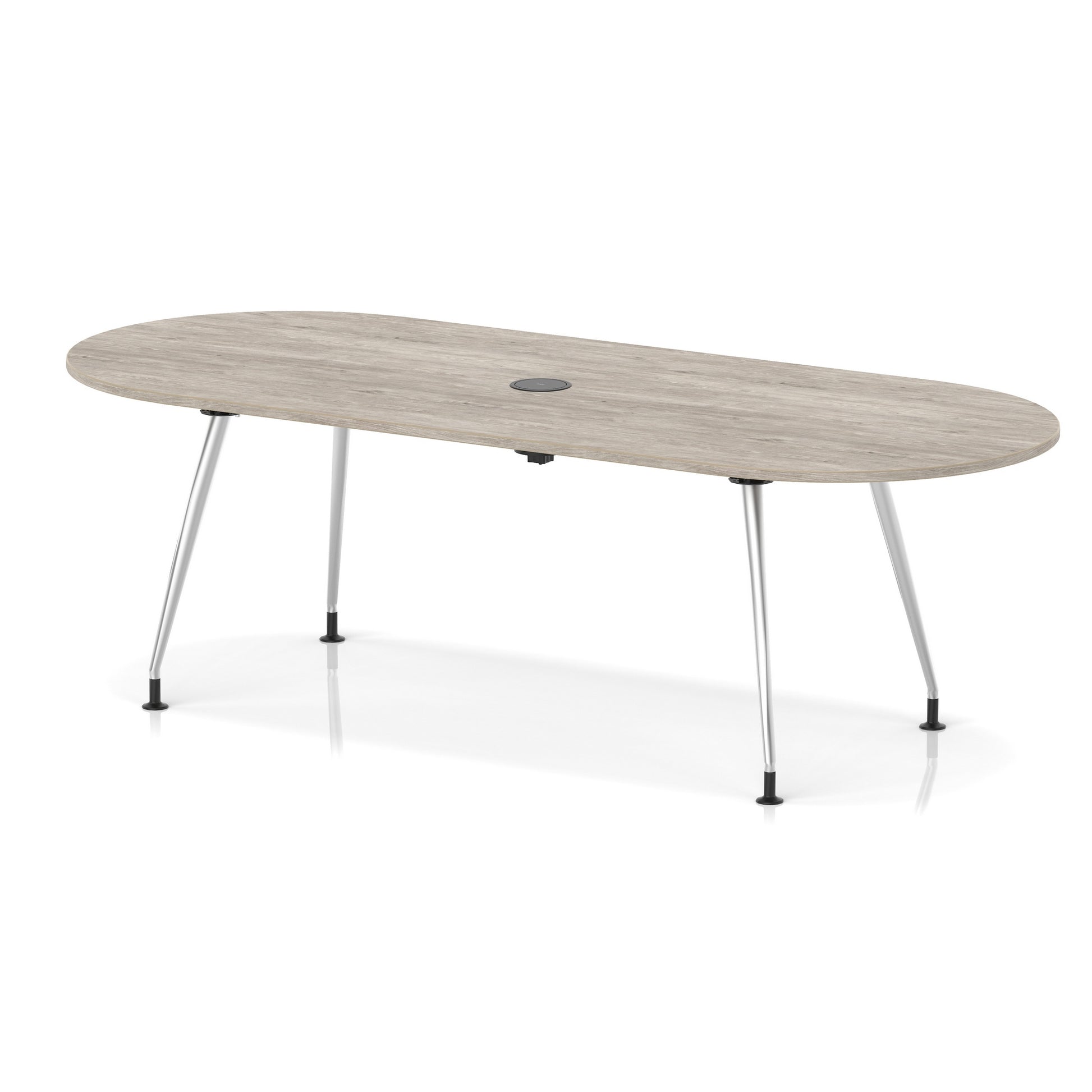 Impulse Volta Boardroom Table With Pop-up Power Module With Silver Leg Frame