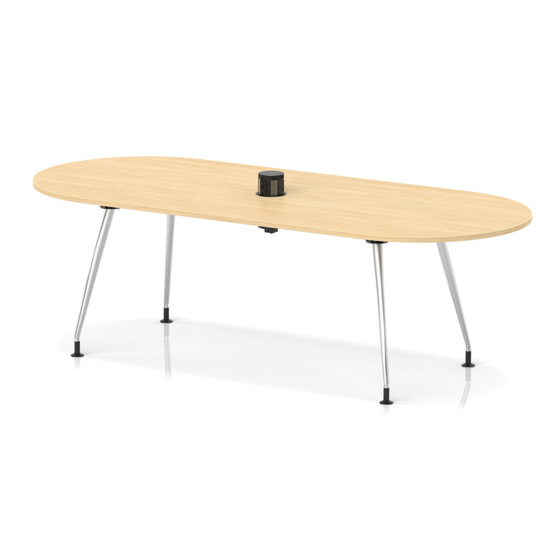 Impulse Volta Boardroom Table With Pop-up Power Module With Silver Leg Frame