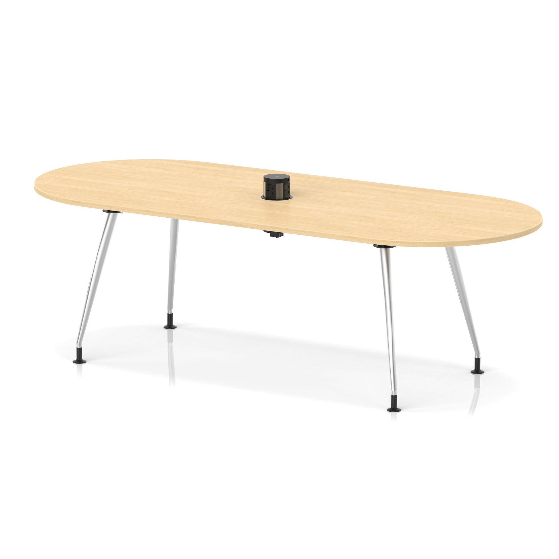 Impulse Volta Boardroom Table With Pop-up Power Module With Silver Leg Frame