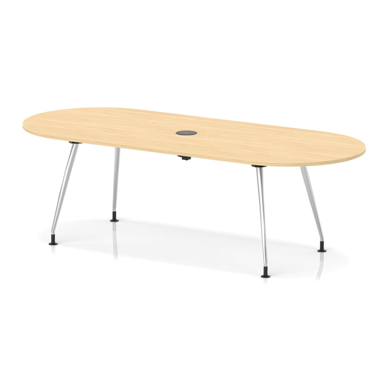 Impulse Volta Boardroom Table With Pop-up Power Module With Silver Leg Frame
