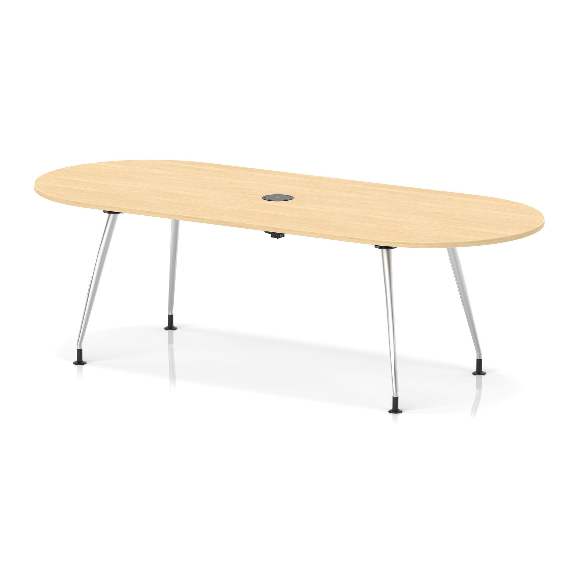 Impulse Volta Boardroom Table With Pop-up Power Module With Silver Leg Frame