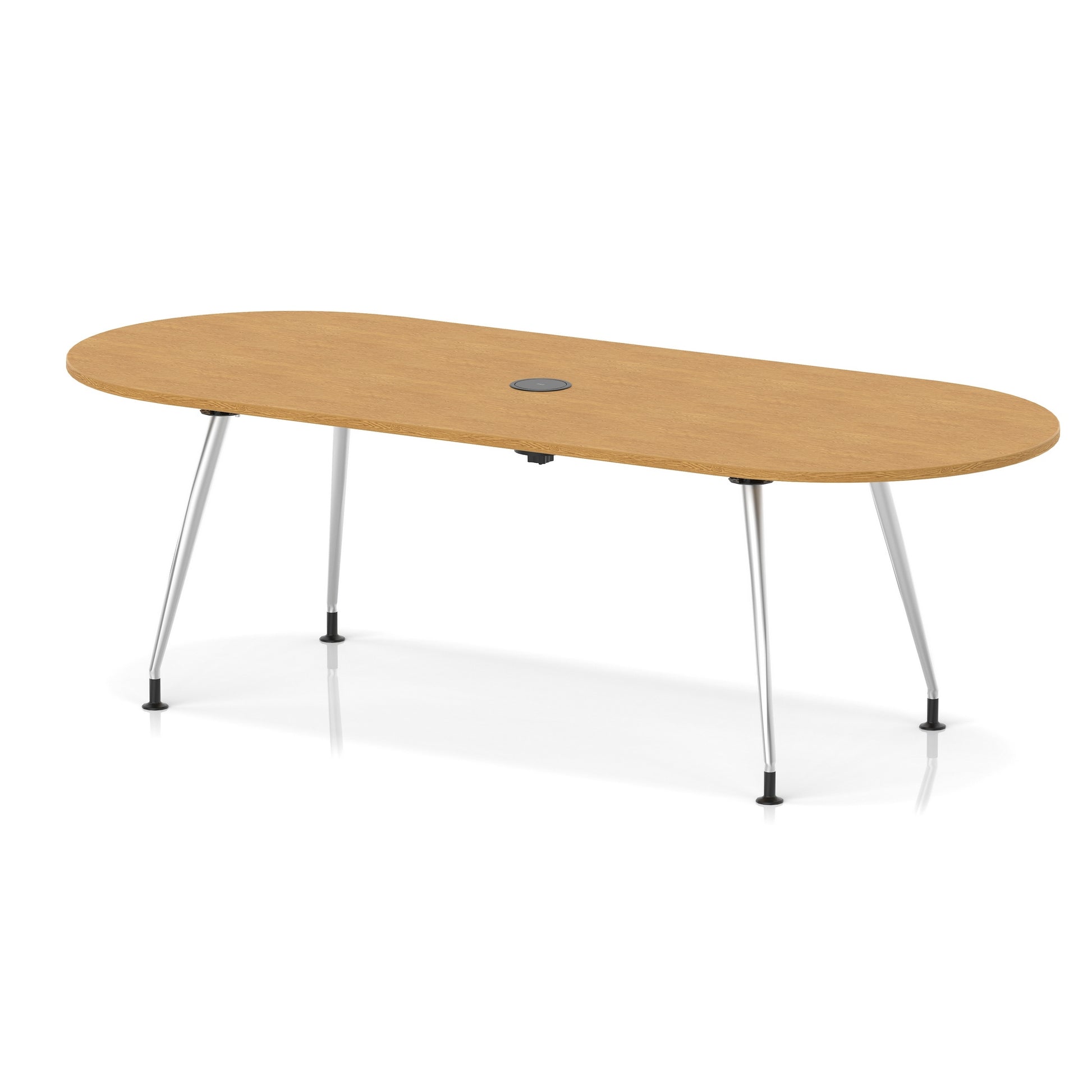 Impulse Volta Boardroom Table With Pop-up Power Module With Silver Leg Frame