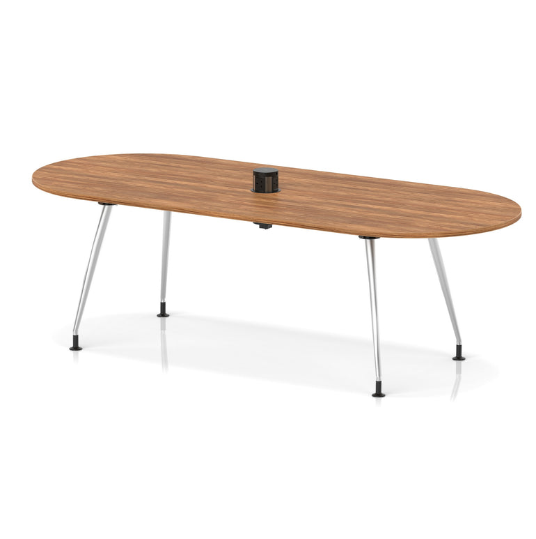 Impulse Volta Boardroom Table With Pop-up Power Module With Silver Leg Frame