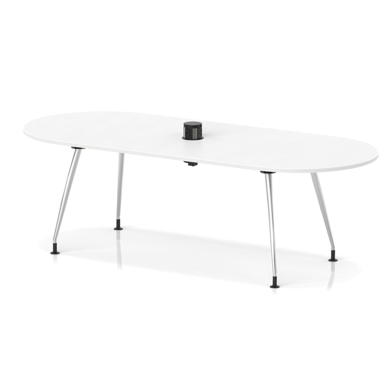 Impulse Volta Boardroom Table With Pop-up Power Module With Silver Leg Frame