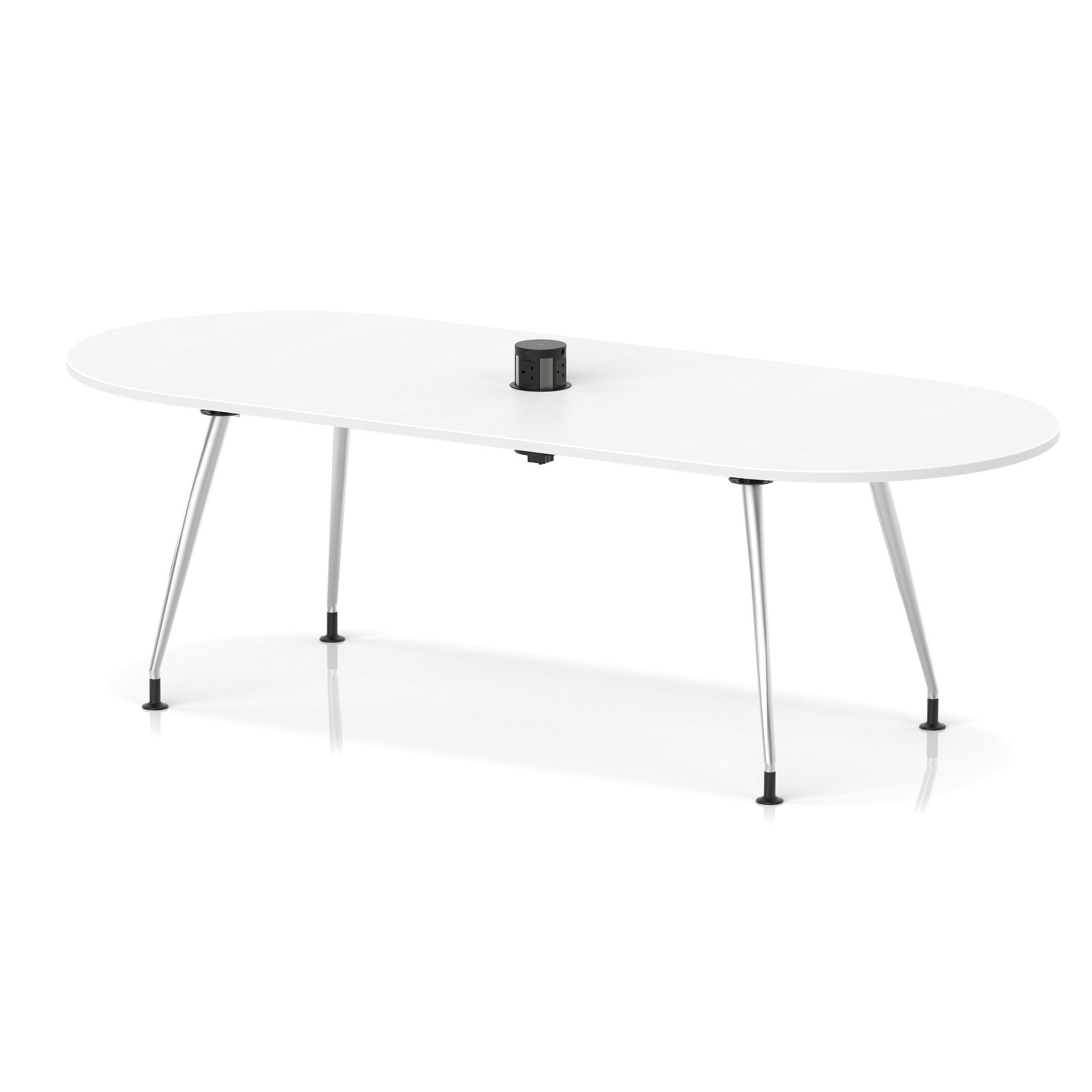 Impulse Volta Boardroom Table With Pop-up Power Module With Silver Leg Frame