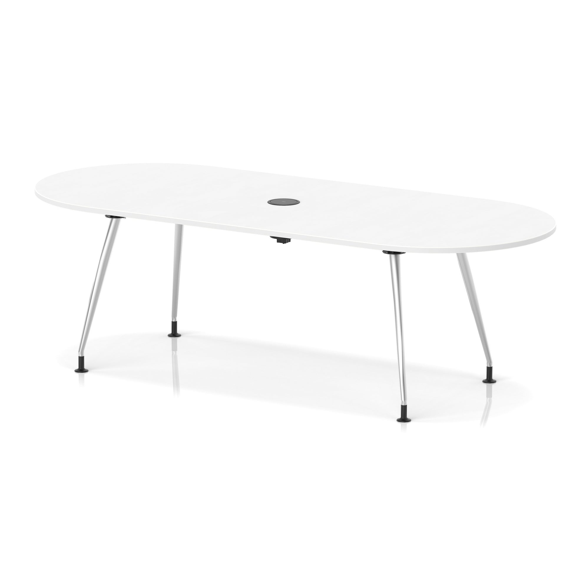 Impulse Volta Boardroom Table With Pop-up Power Module With Silver Leg Frame